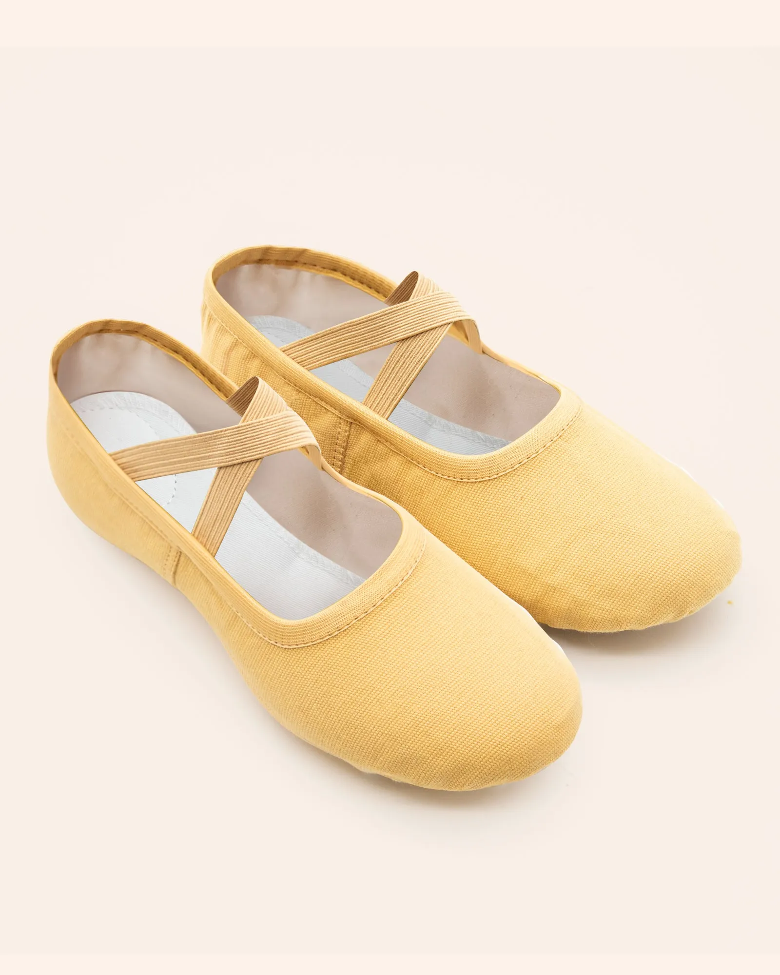 Canvas Ballet Slippers Flats with Leather Soles Dance Shoes for Big Kids