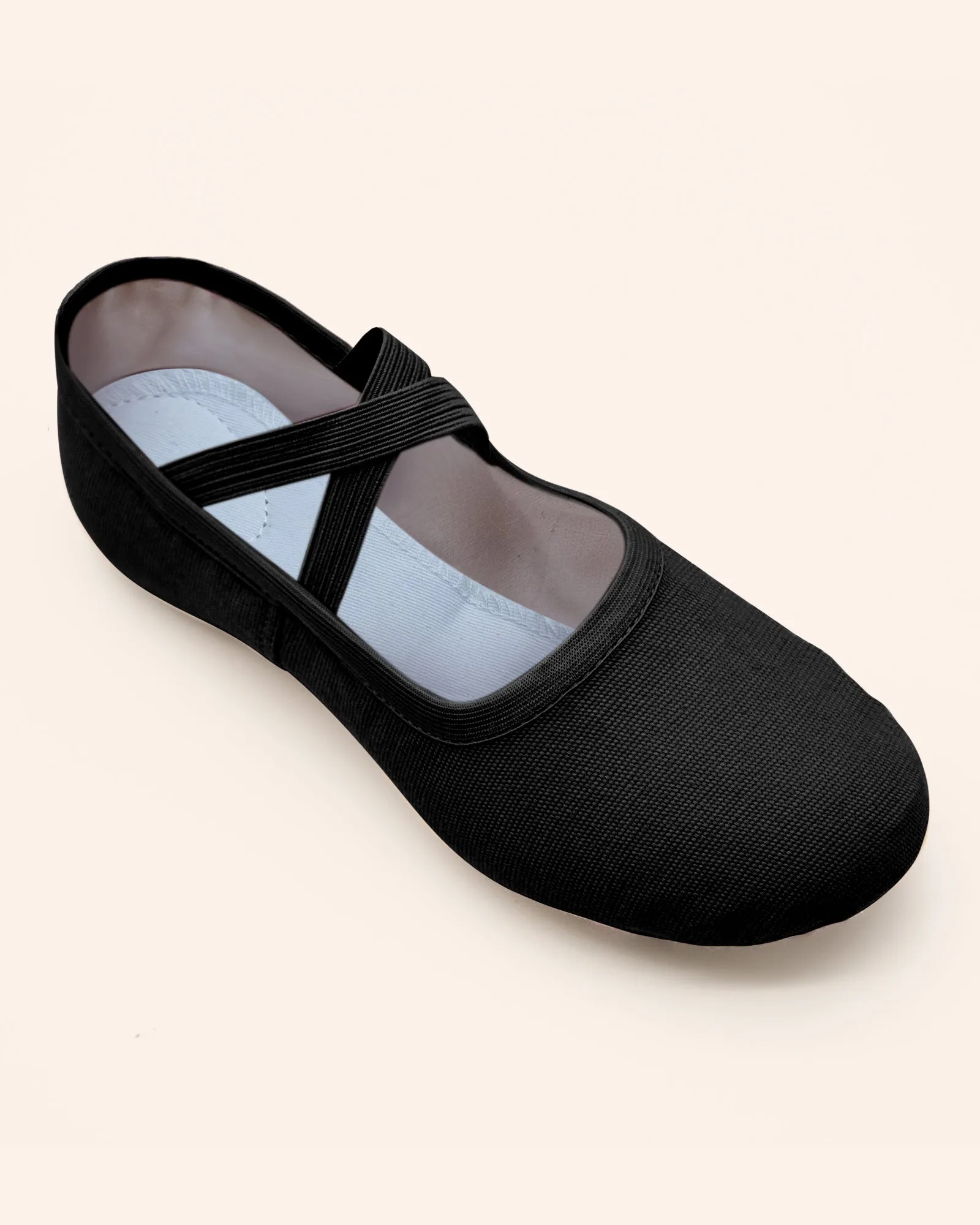 Canvas Ballet Slippers Flats with Leather Soles Dance Shoes for Big Kids