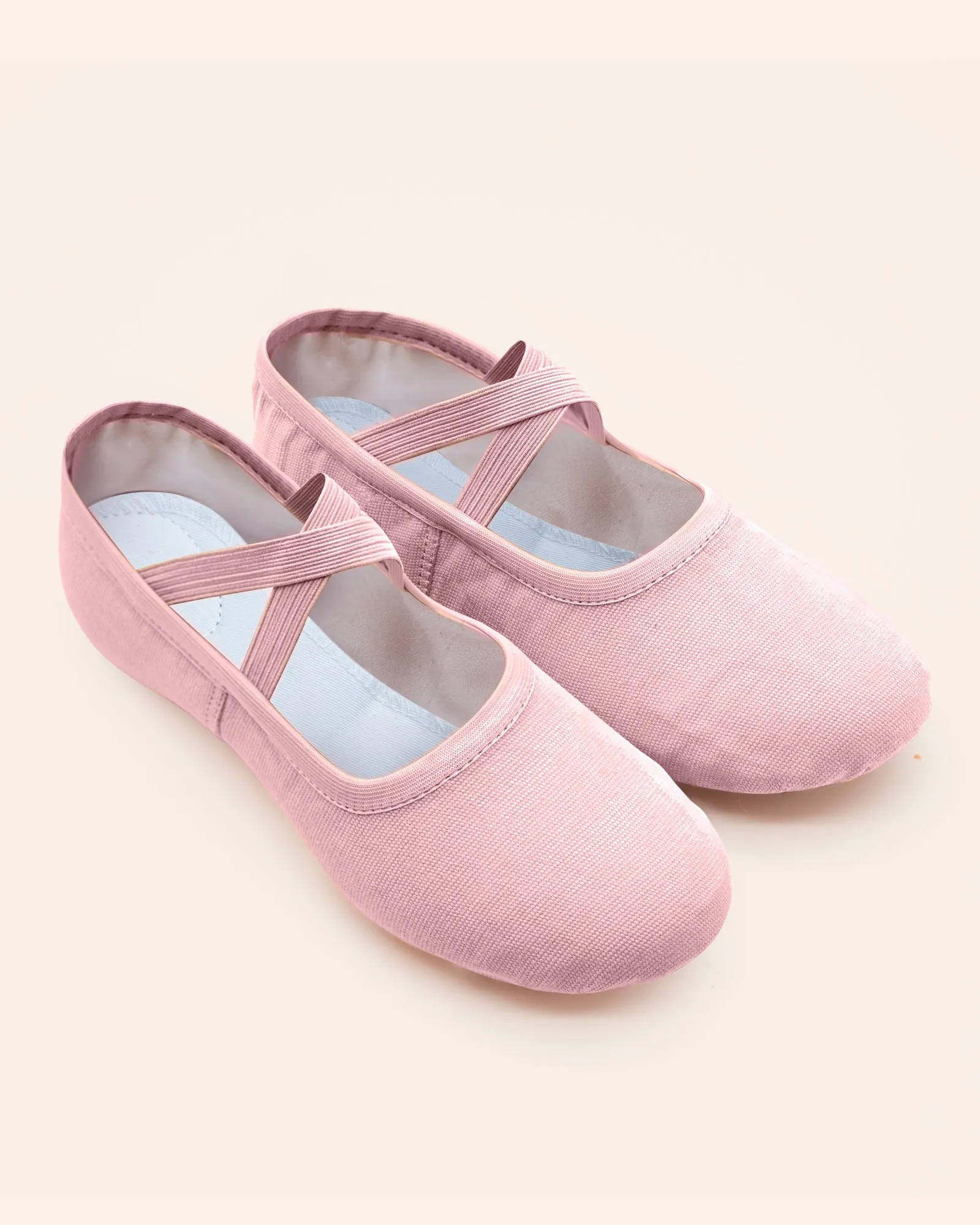 Canvas Ballet Slippers Flats with Leather Soles Dance Shoes for Big Kids