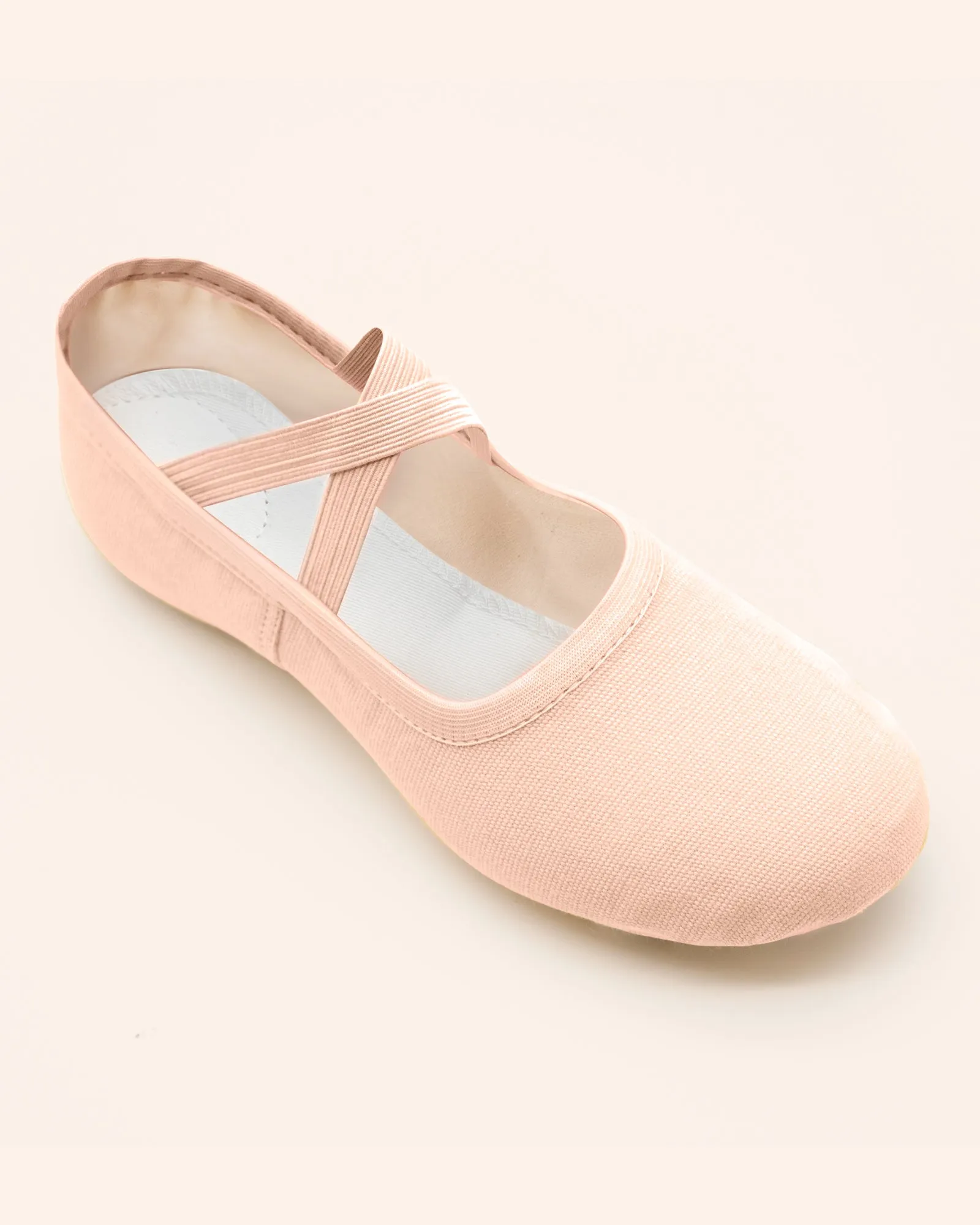 Canvas Ballet Slippers Flats with Leather Soles Dance Shoes for Big Kids