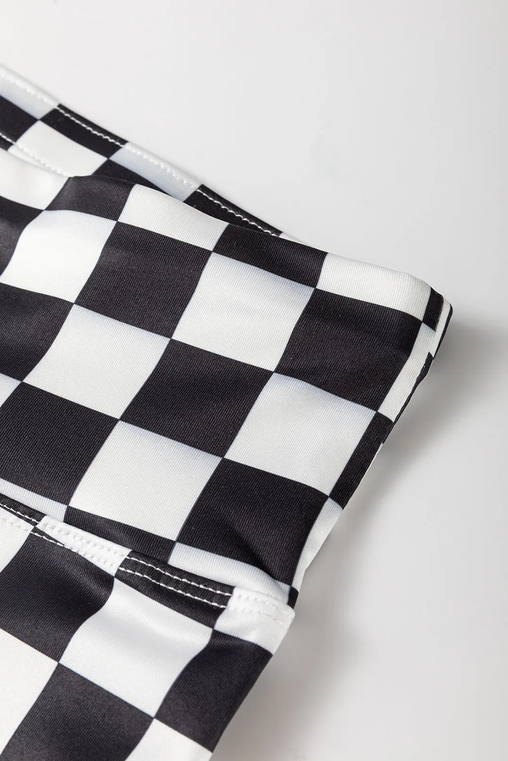 Checkered Pattern High Waist Skinny Leggings