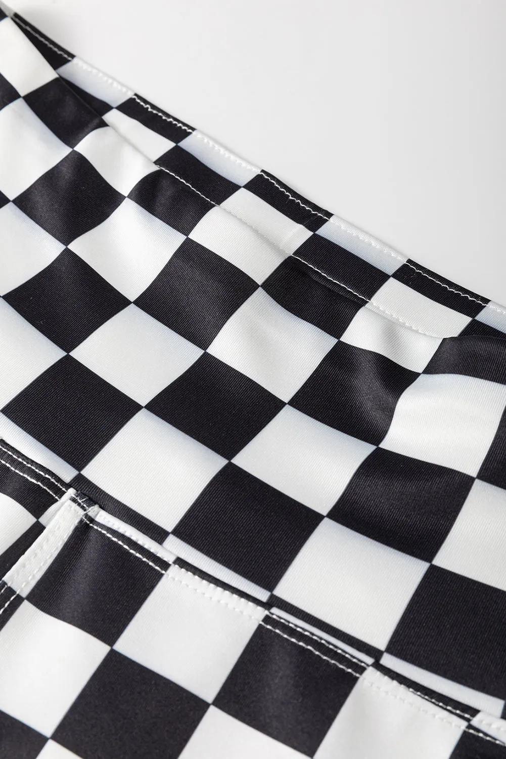 Checkered Pattern High Waist Skinny Leggings