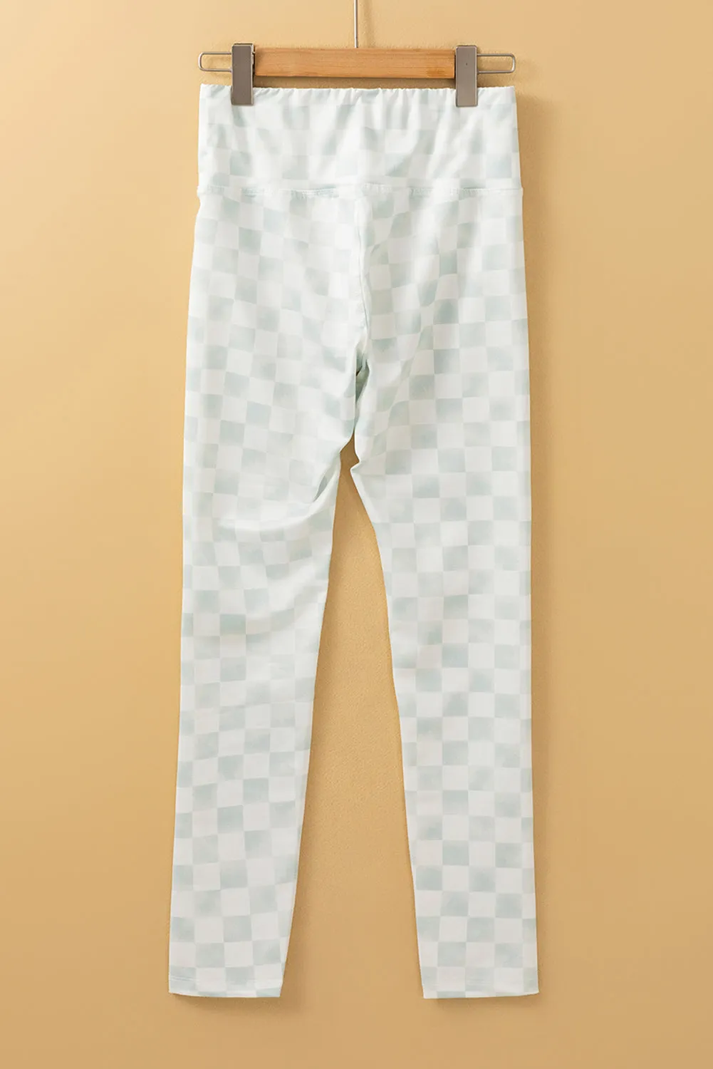 Checkered Pattern High Waist Skinny Leggings