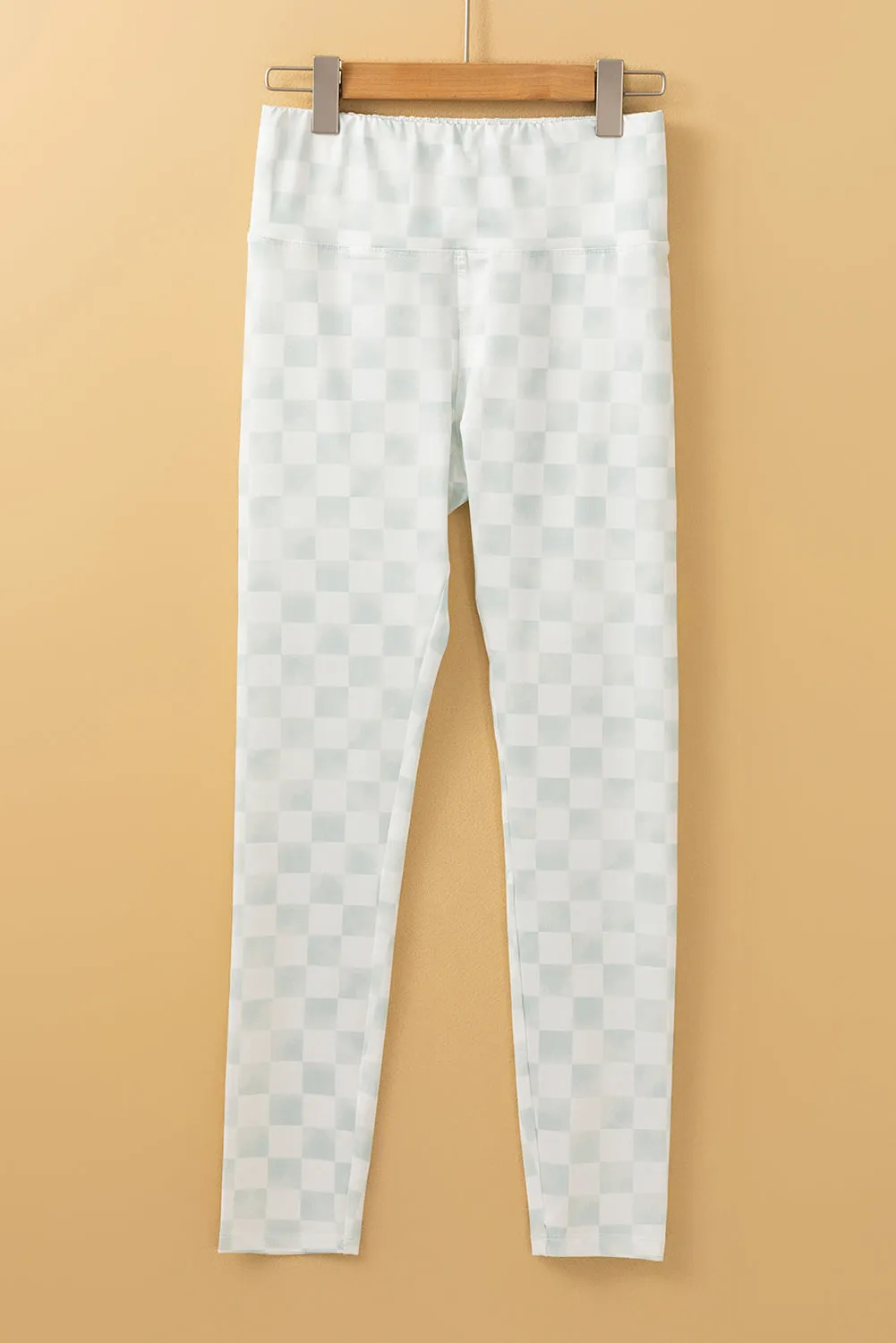 Checkered Pattern High Waist Skinny Leggings