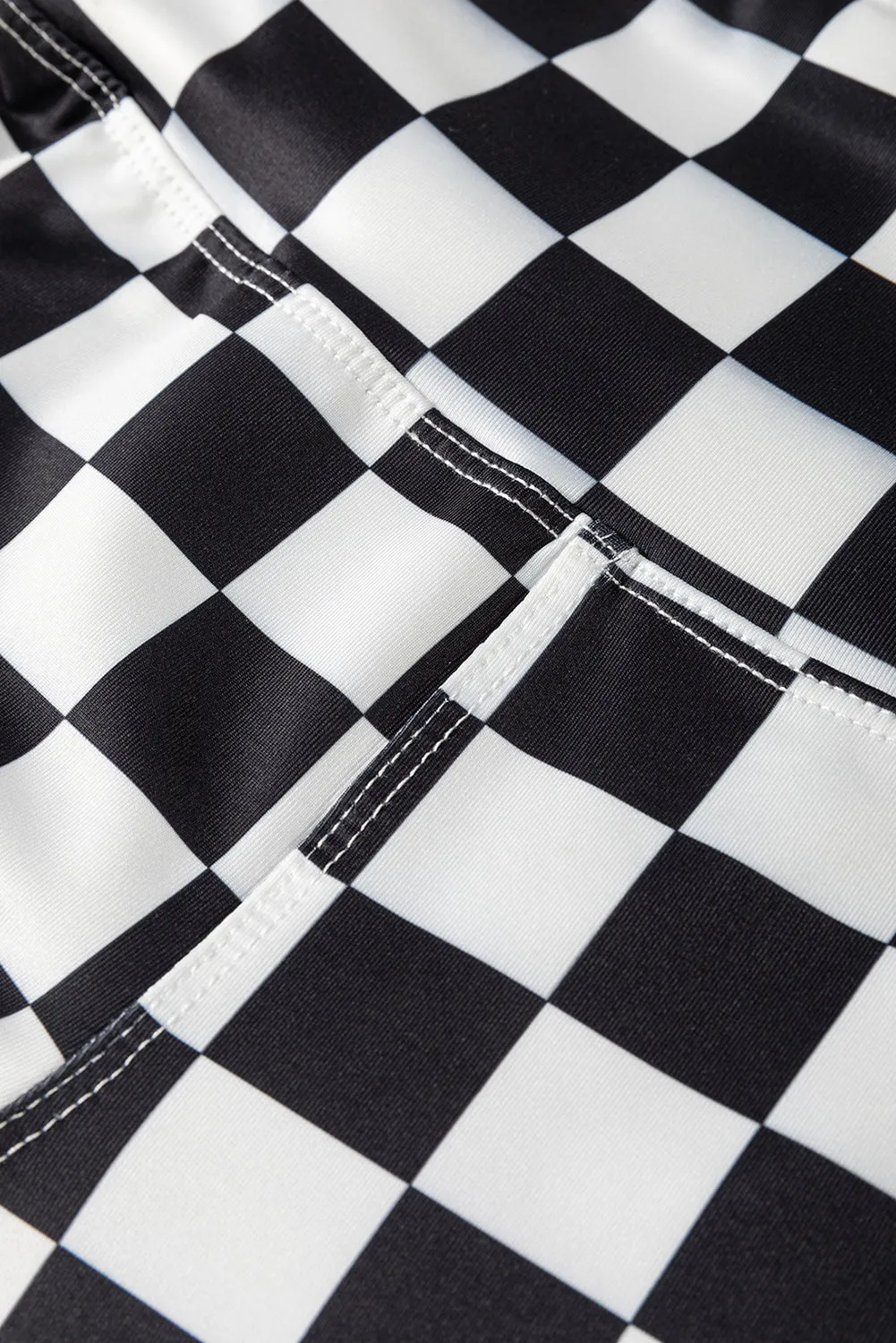 Checkered Pattern High Waist Skinny Leggings