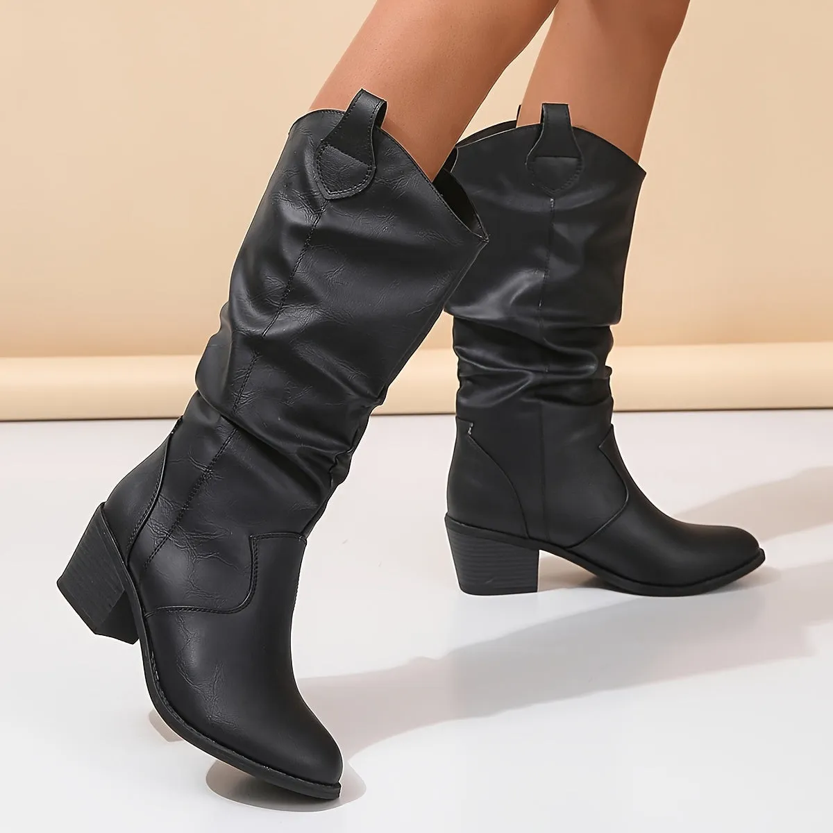 Cleo  Block Heel Motorcycle Boots
