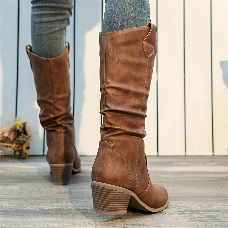 Cleo  Block Heel Motorcycle Boots