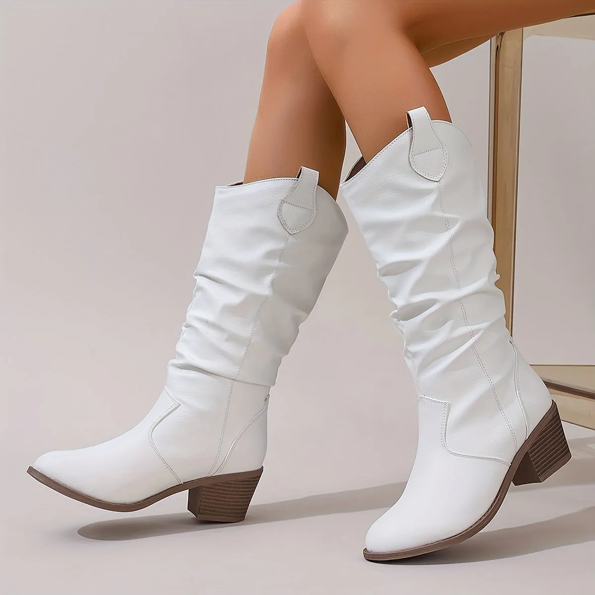 Cleo  Block Heel Motorcycle Boots