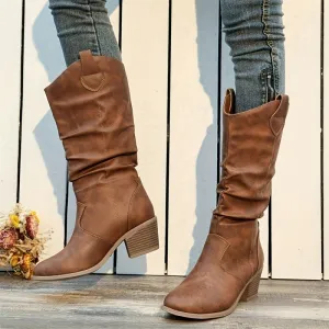 Cleo  Block Heel Motorcycle Boots