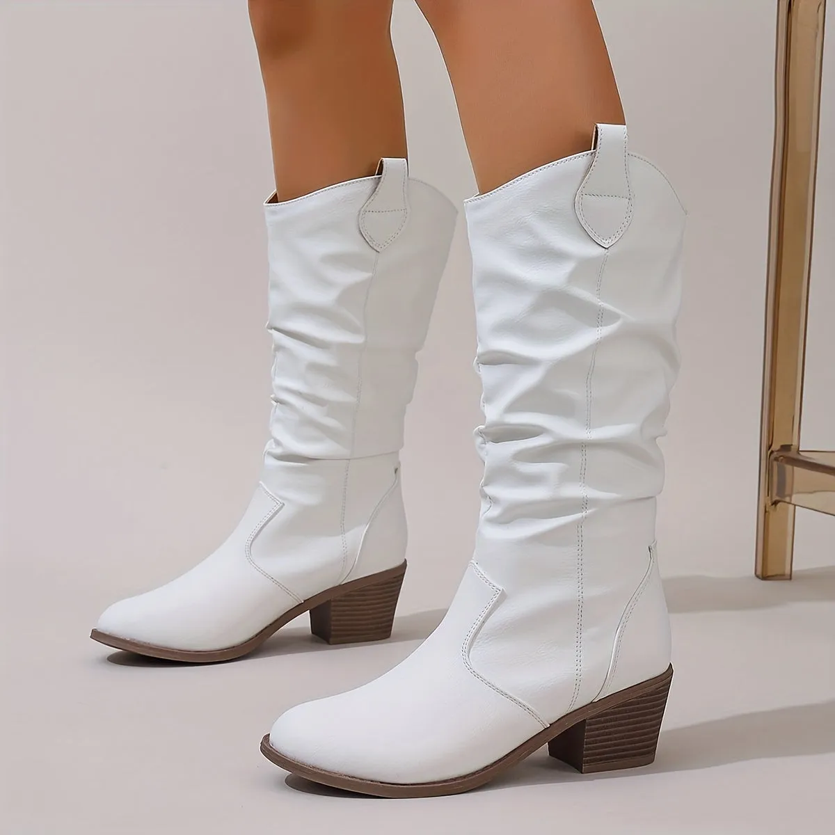 Cleo  Block Heel Motorcycle Boots