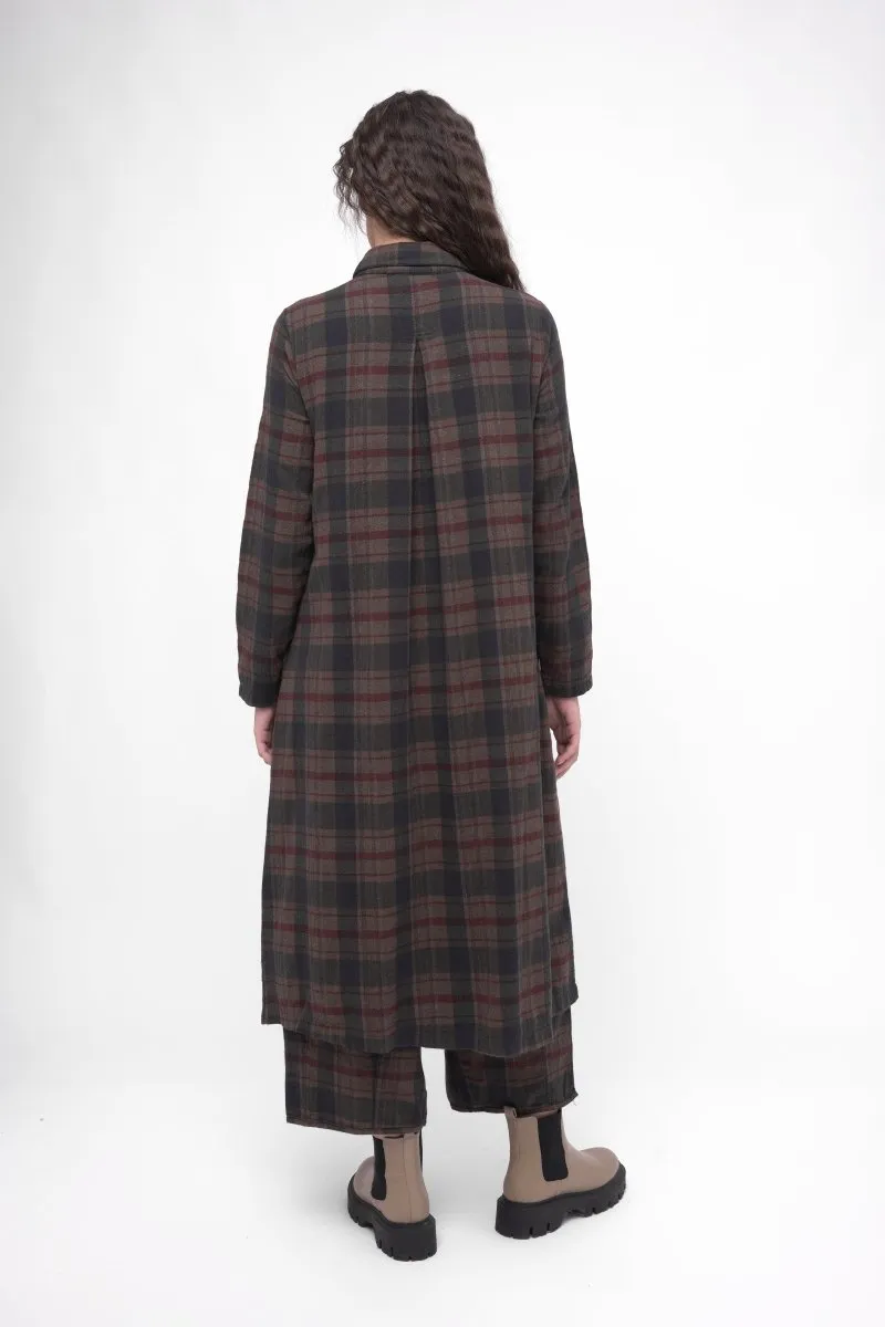 Cotton Plaid Tiered Waist Dress