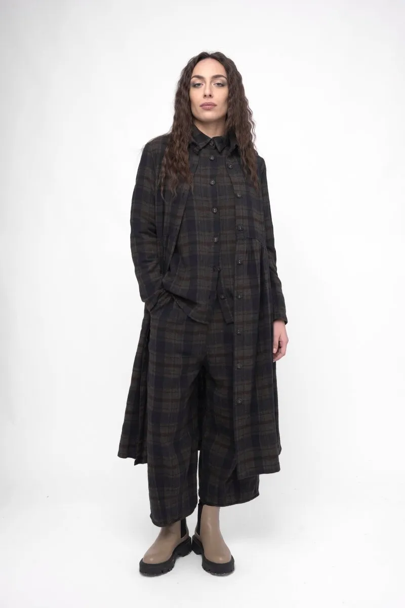 Cotton Plaid Tiered Waist Dress