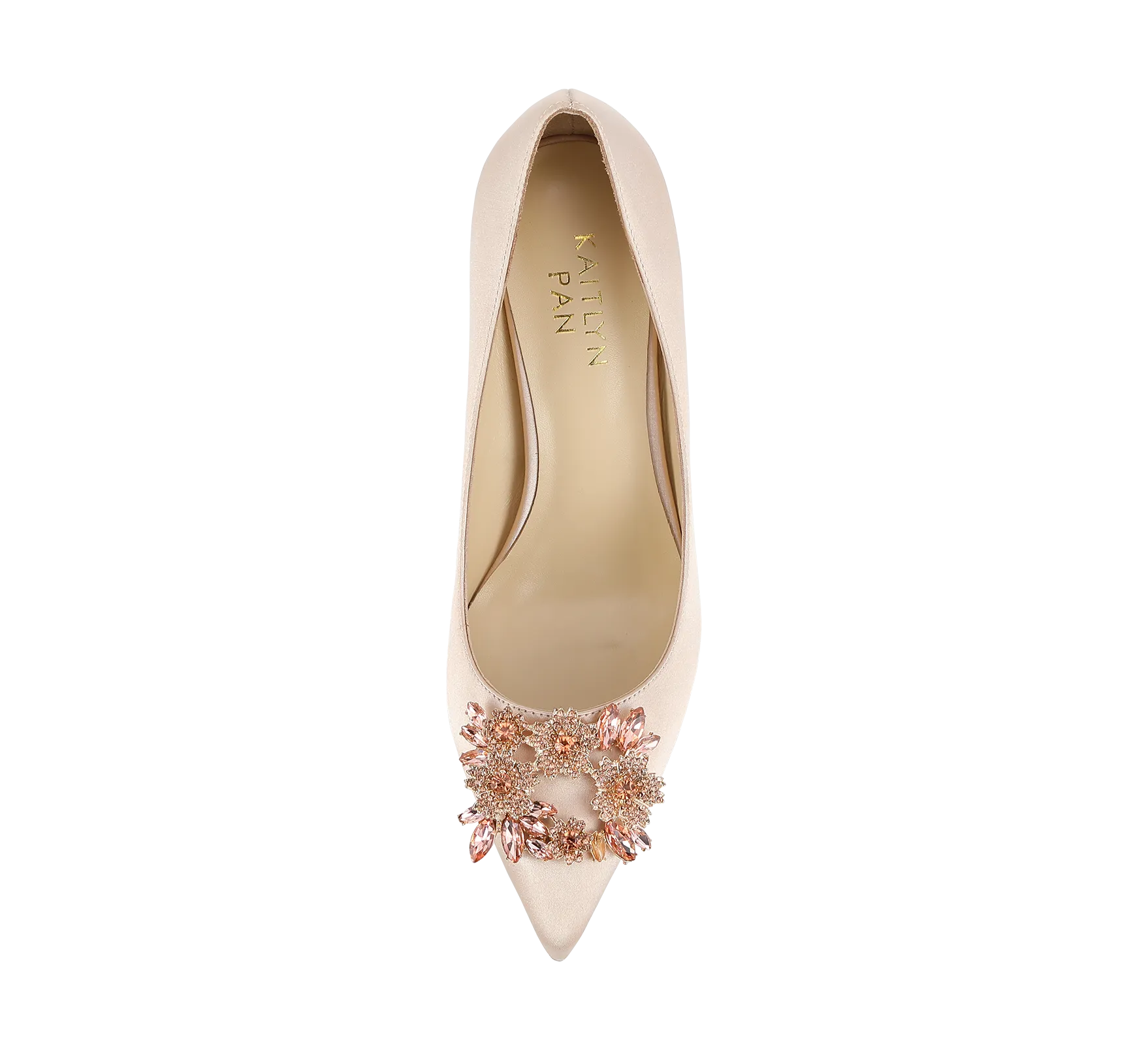 Crystal Buckle Satin Pumps