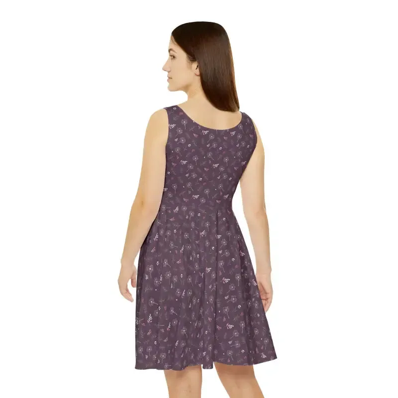 Dazzling Dandelions Womens Skater Dress Shines