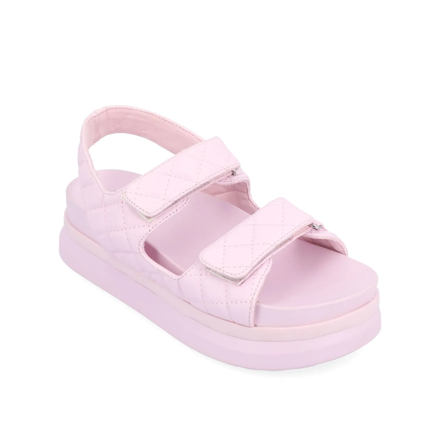DEBBY DOUBLE STRAP SANDALS IN FAUX LEATHER