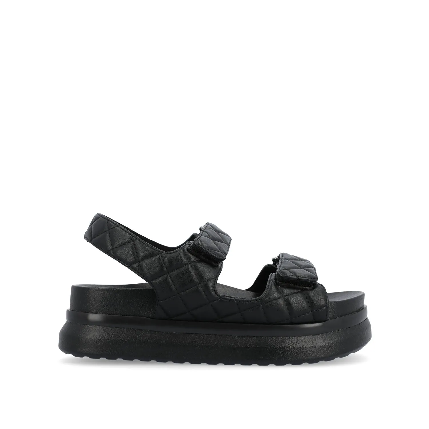 DEBBY DOUBLE STRAP SANDALS IN FAUX LEATHER