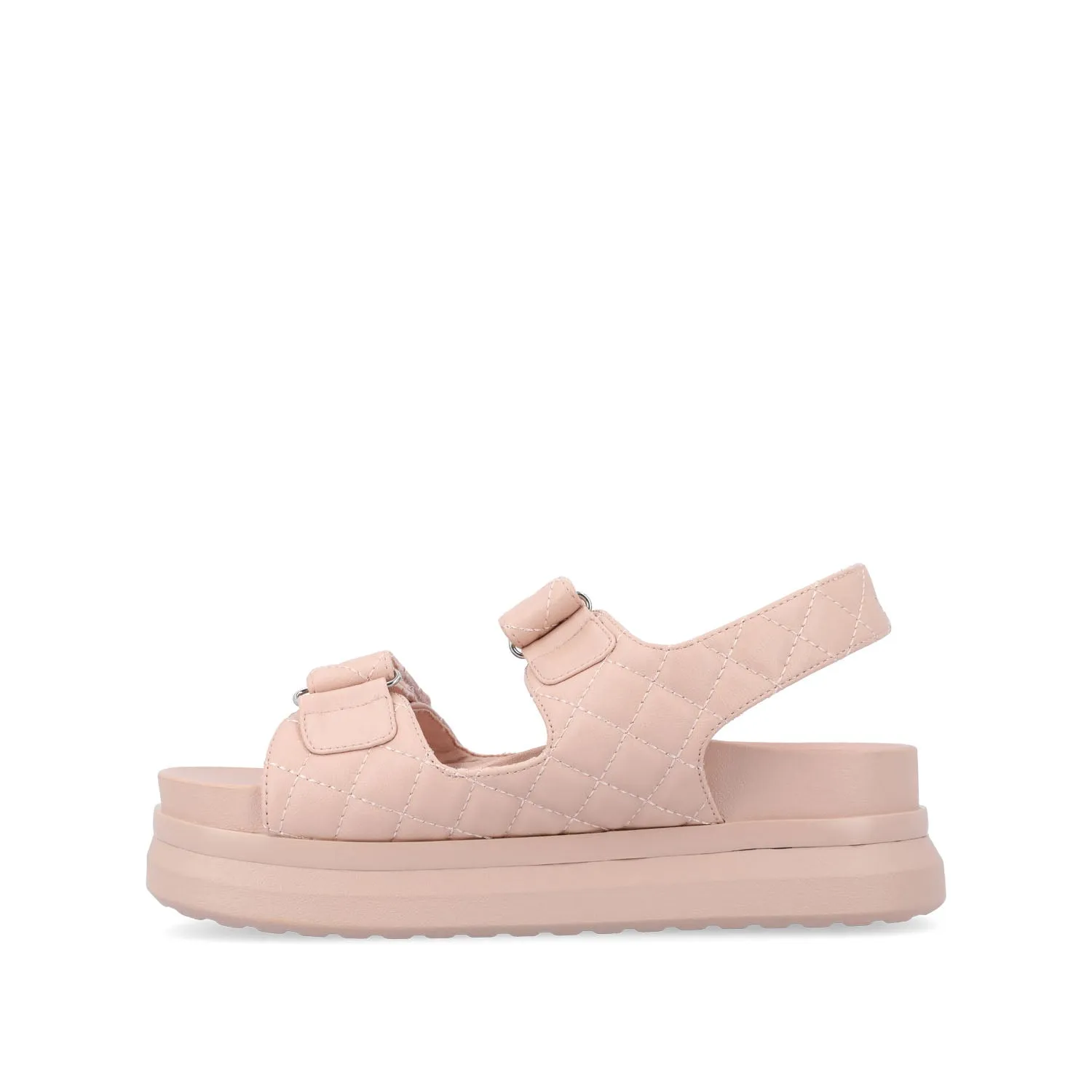 DEBBY DOUBLE STRAP SANDALS IN FAUX LEATHER