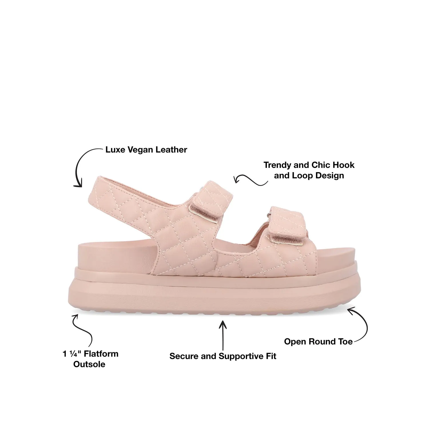 DEBBY DOUBLE STRAP SANDALS IN FAUX LEATHER