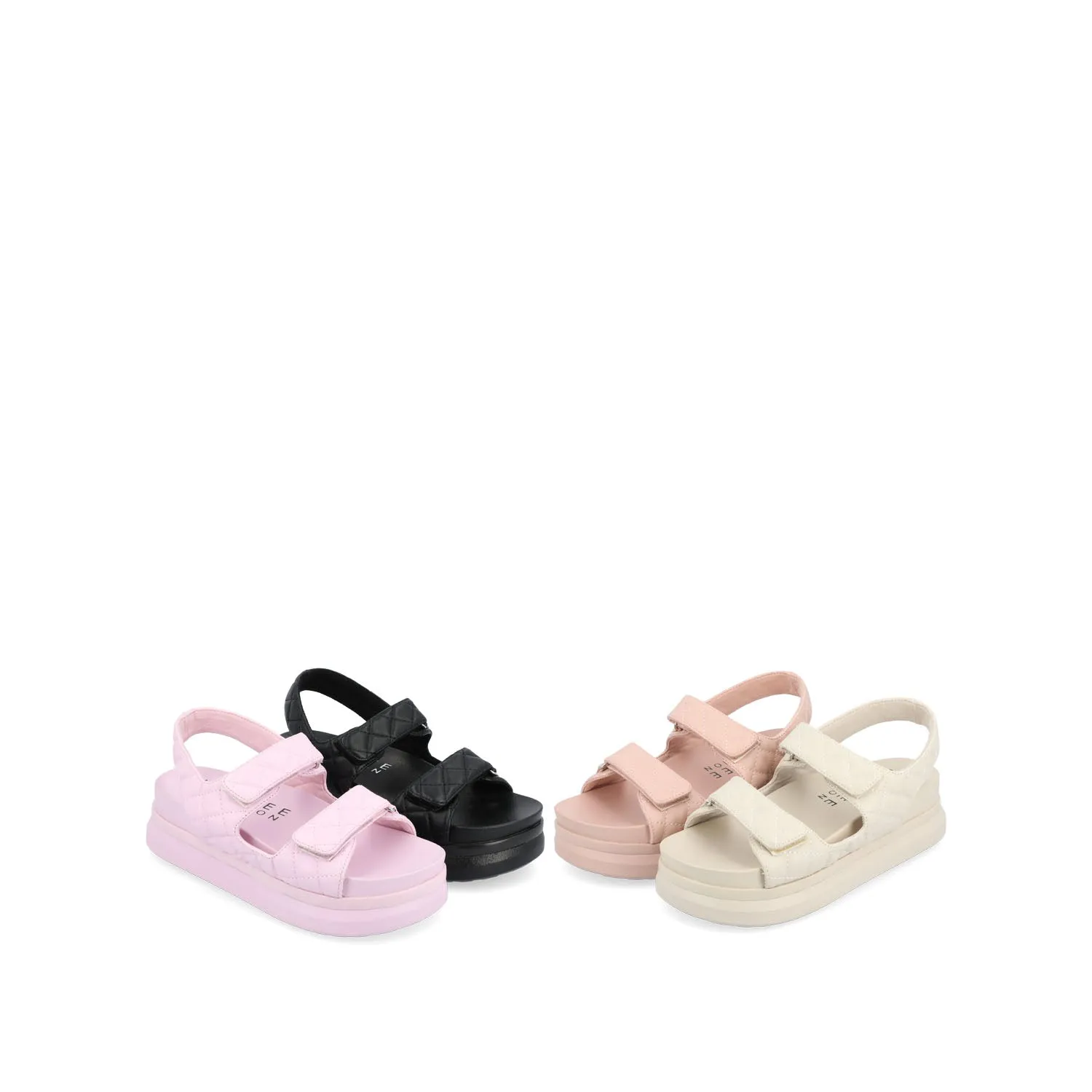 DEBBY DOUBLE STRAP SANDALS IN FAUX LEATHER