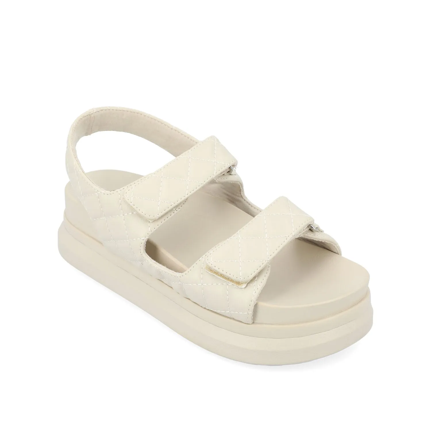DEBBY DOUBLE STRAP SANDALS IN FAUX LEATHER