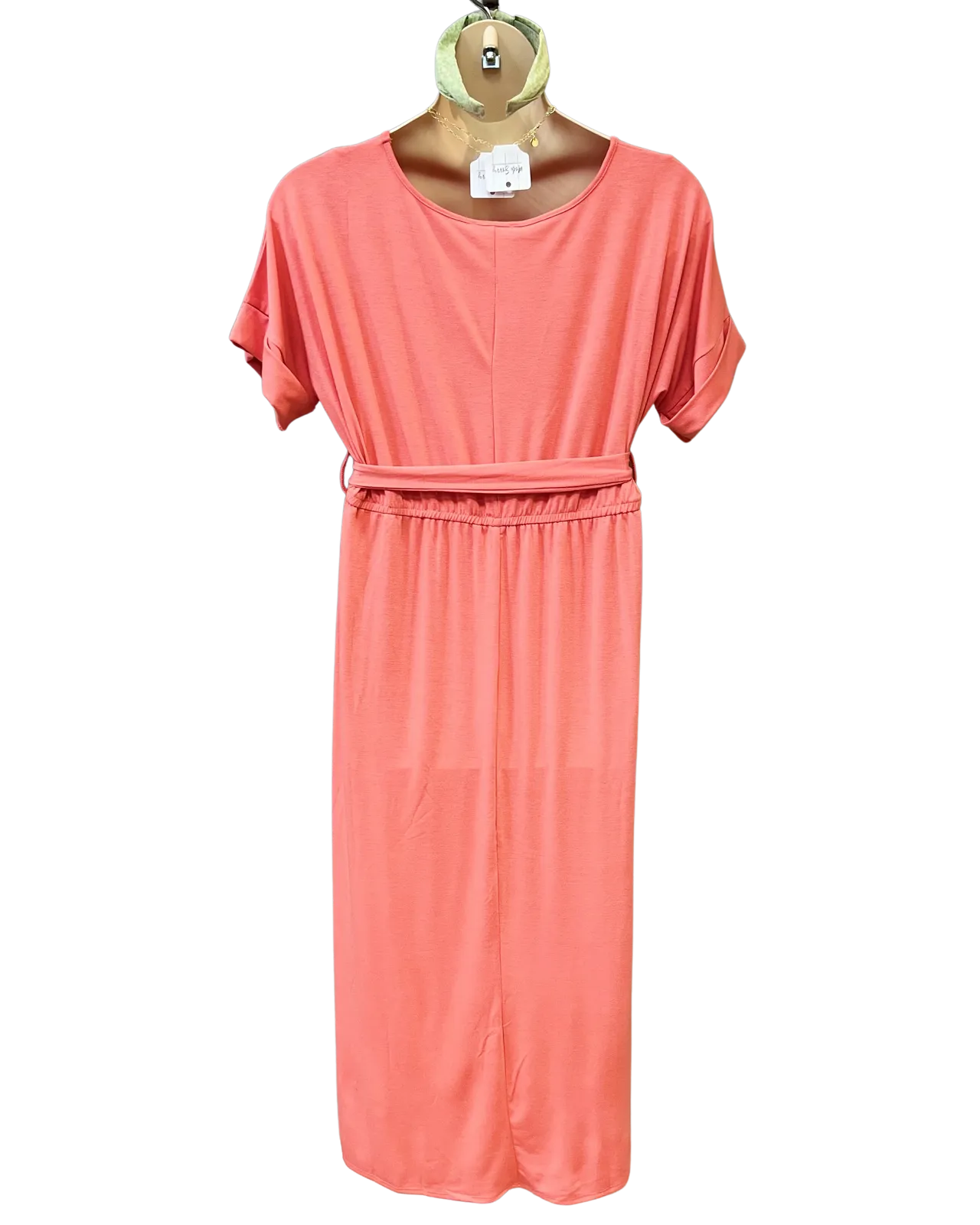 Donna CURVY Tulip Dress in Deep Coral FINAL SALE