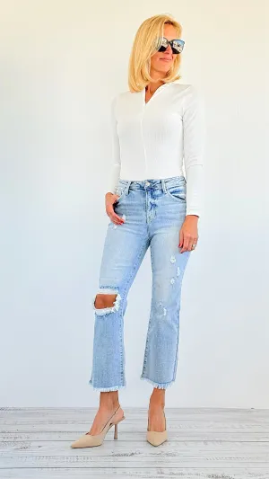 Edge of Cool Distressed Denim Pants