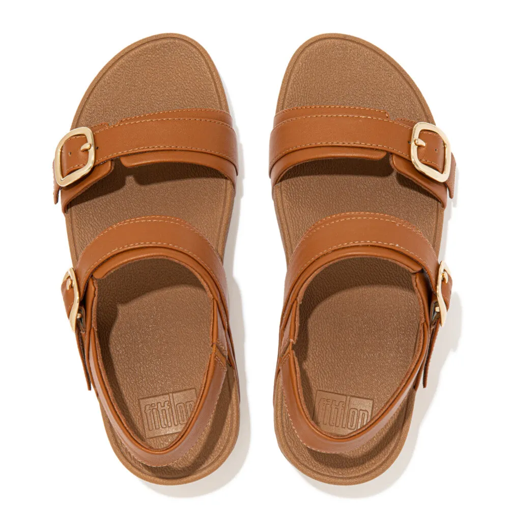 FitFlop Lulu Adjustable Leather Back-Strap Sandals Brown