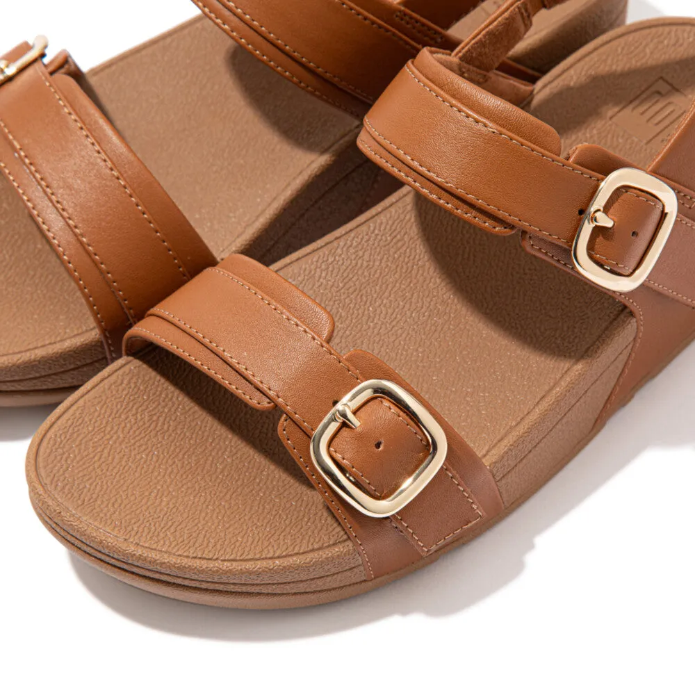FitFlop Lulu Adjustable Leather Back-Strap Sandals Brown