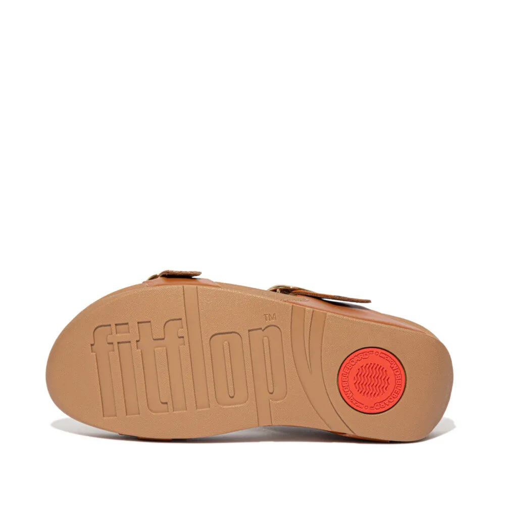 FitFlop Lulu Adjustable Leather Back-Strap Sandals Brown