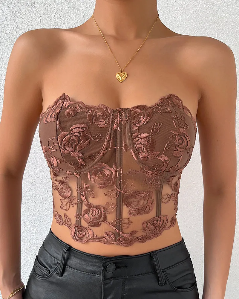 Floral Lace Corset Top