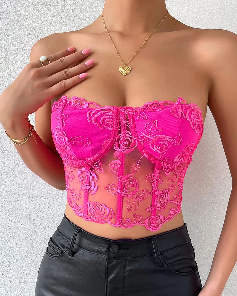 Floral Lace Corset Top