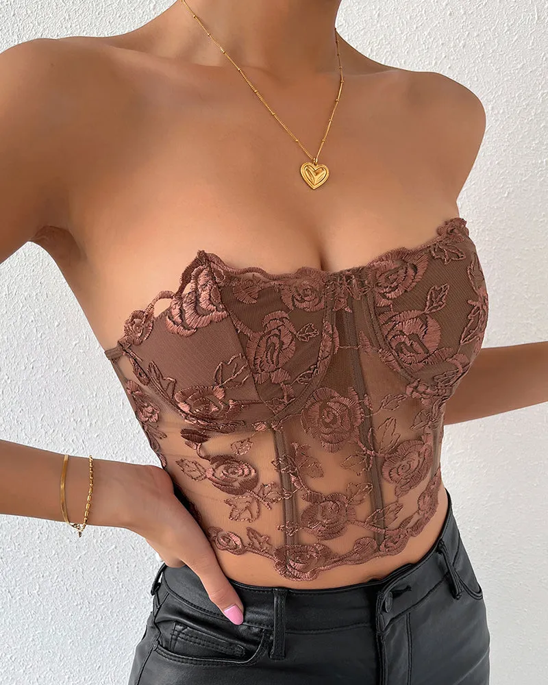 Floral Lace Corset Top