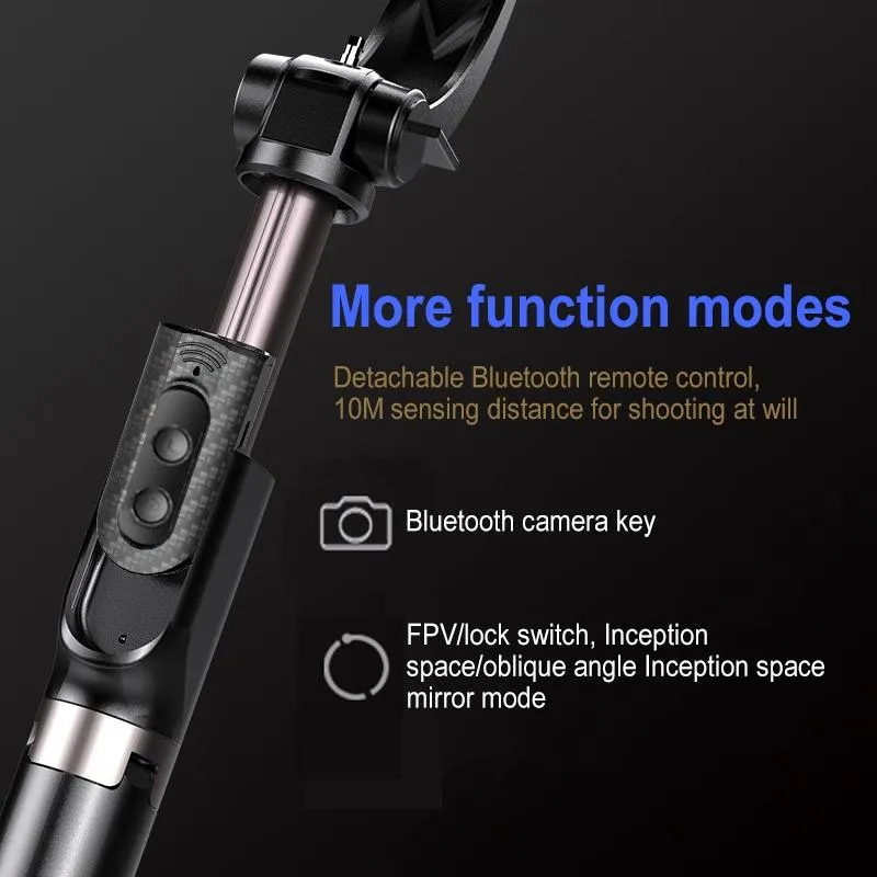 Foldable 3-in-1 Gimbal Stabilizer with Bluetooth Remote and Selfie Stick for Smartphones