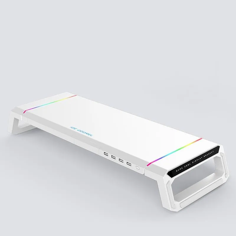 Foldable Laptop Stand with Rgb Lighting & Usb Expansion - Monitor Rack