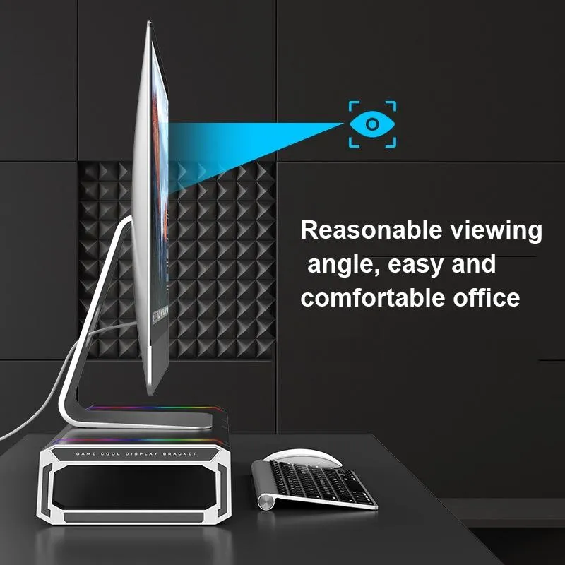 Foldable Laptop Stand with Rgb Lighting & Usb Expansion - Monitor Rack