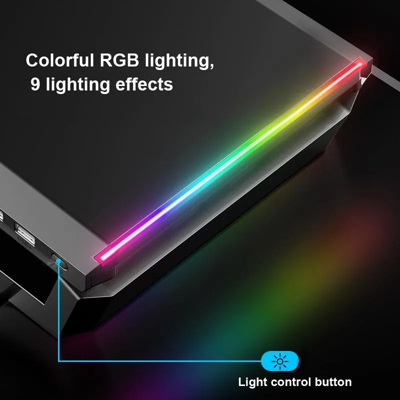 Foldable Laptop Stand with Rgb Lighting & Usb Expansion - Monitor Rack