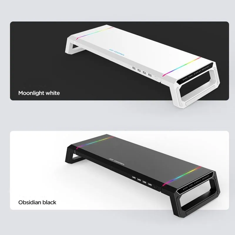 Foldable Laptop Stand with Rgb Lighting & Usb Expansion - Monitor Rack