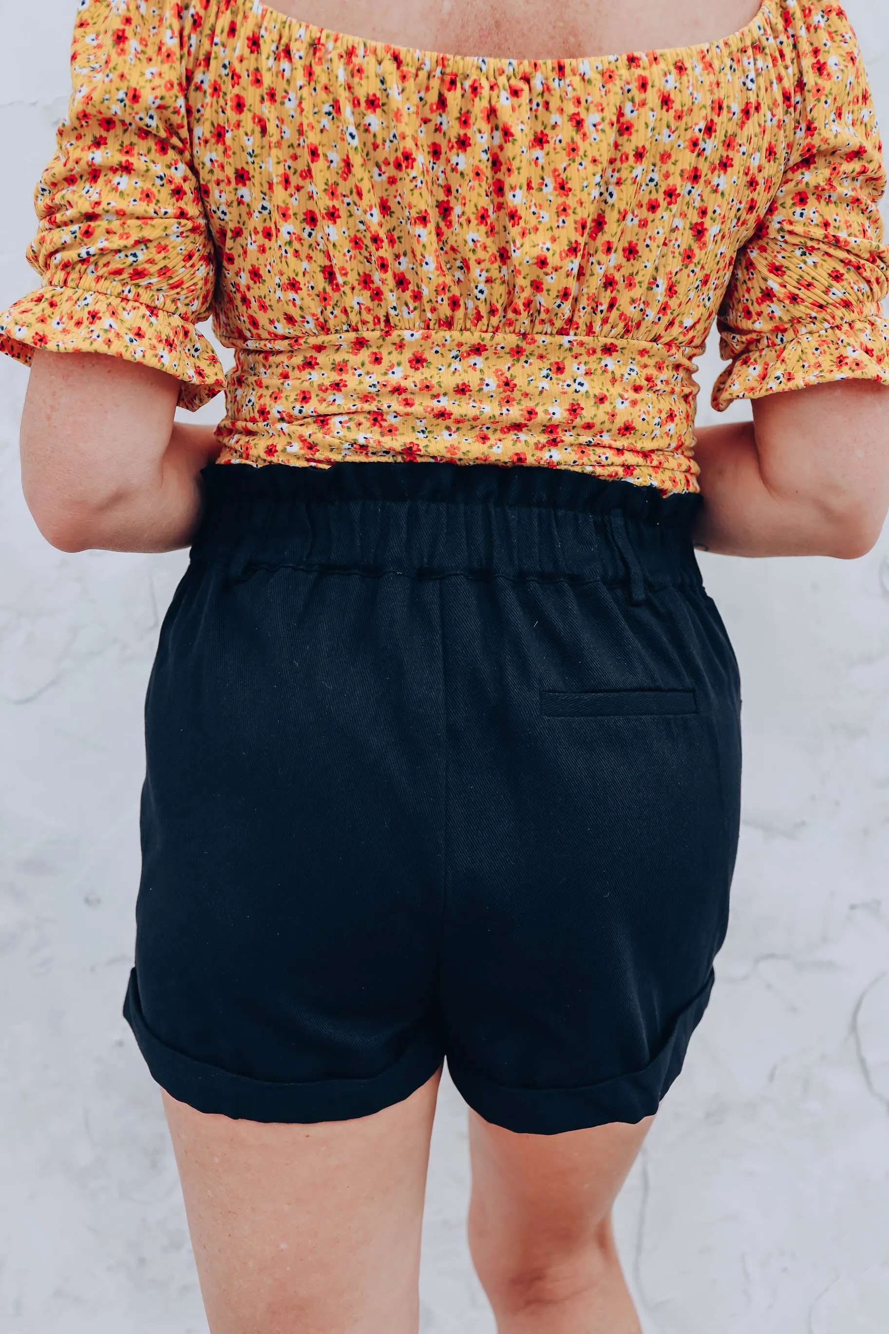 Georgia Belted Shorts - Black
