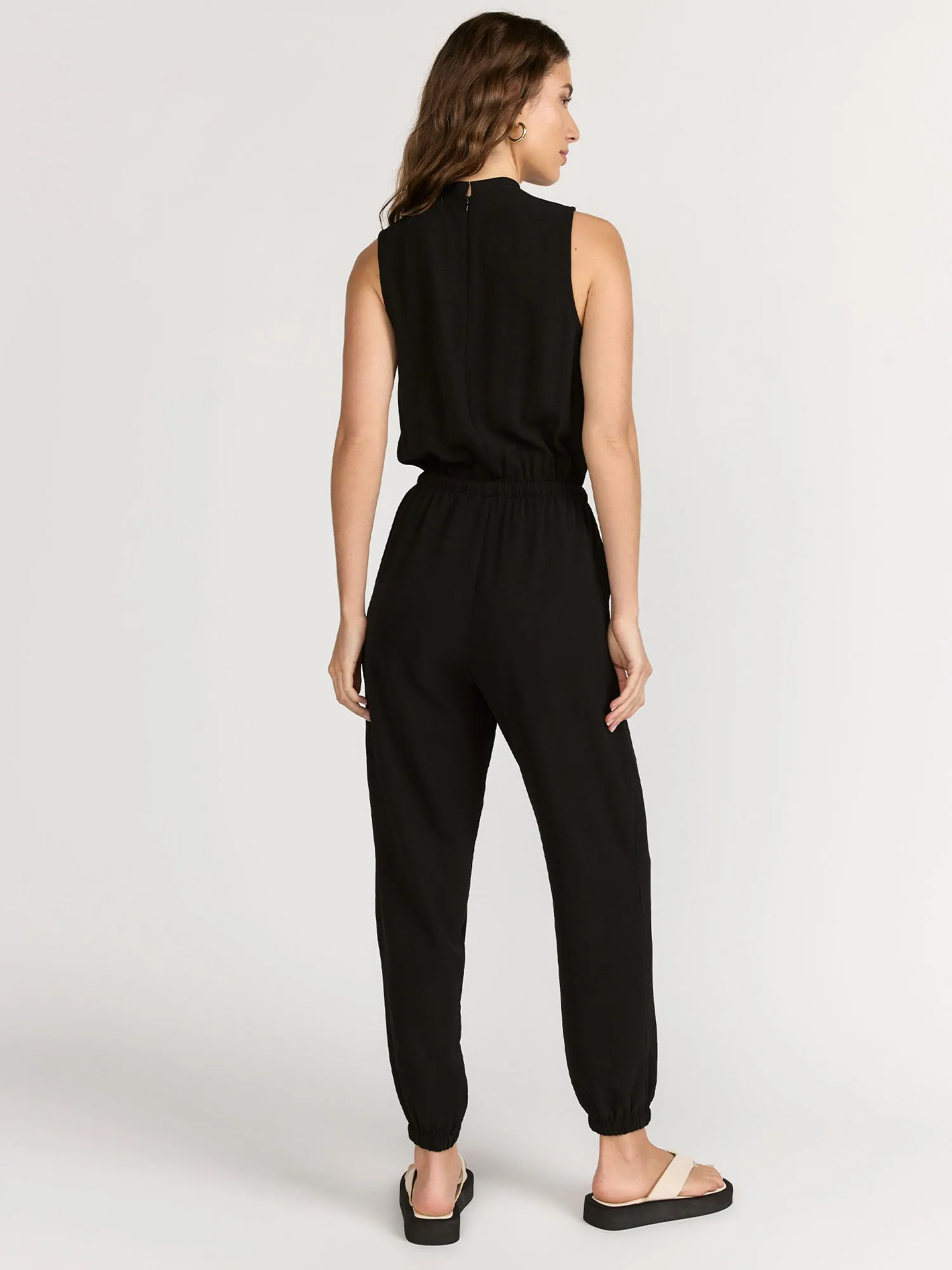 Gilli Sleeveless Mock Neck Drawstring Jogger Jumpsuit - Brands We Love
