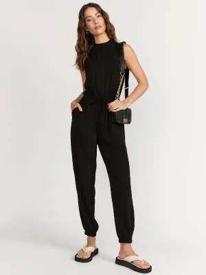 Gilli Sleeveless Mock Neck Drawstring Jogger Jumpsuit - Brands We Love