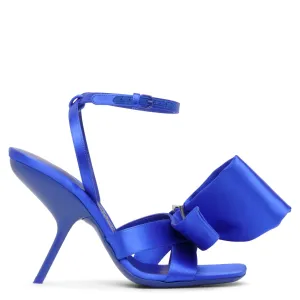 Helena 105 blue satin bow sandals