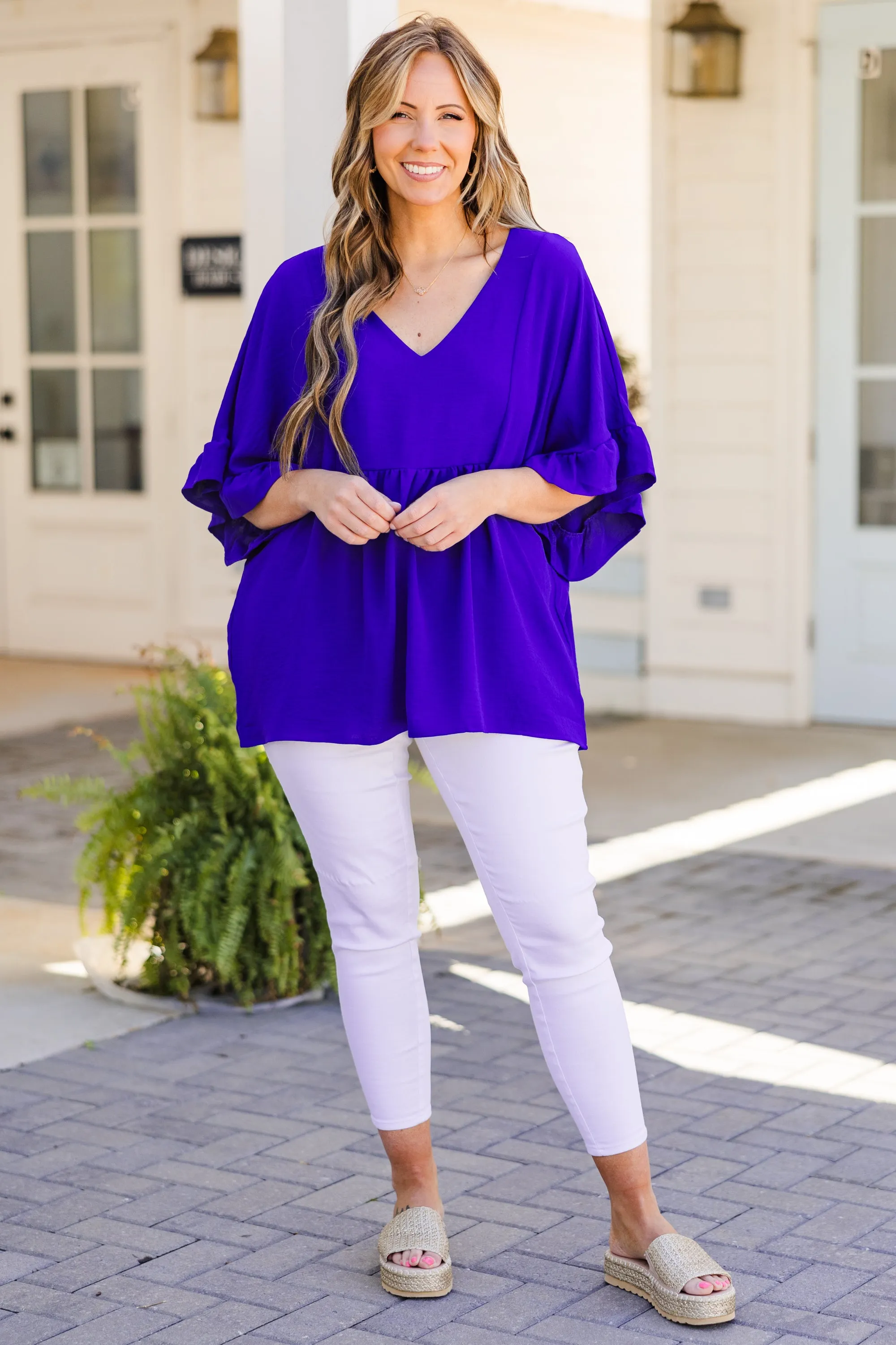 Holding Steady Top, Royal Blue