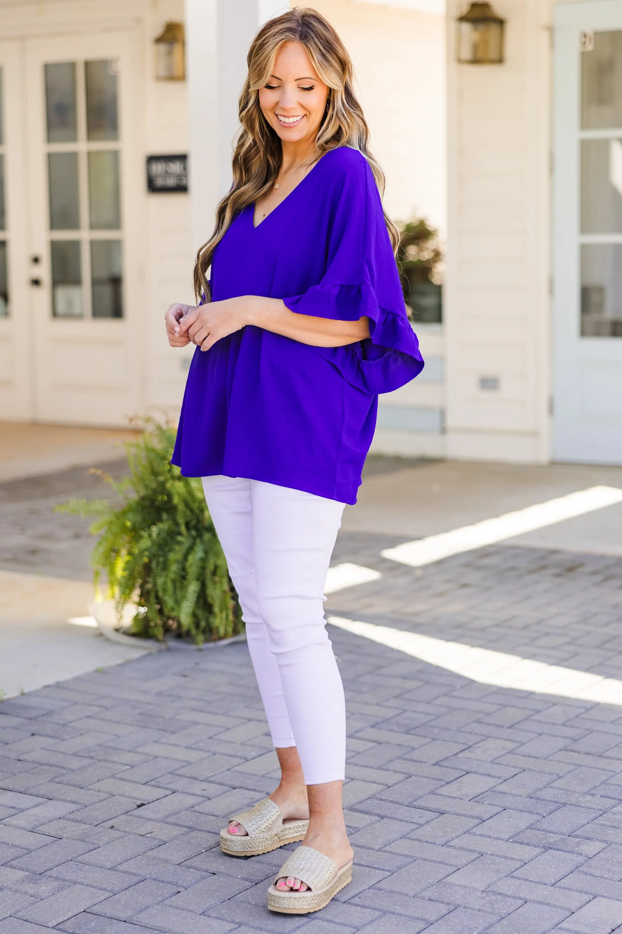Holding Steady Top, Royal Blue