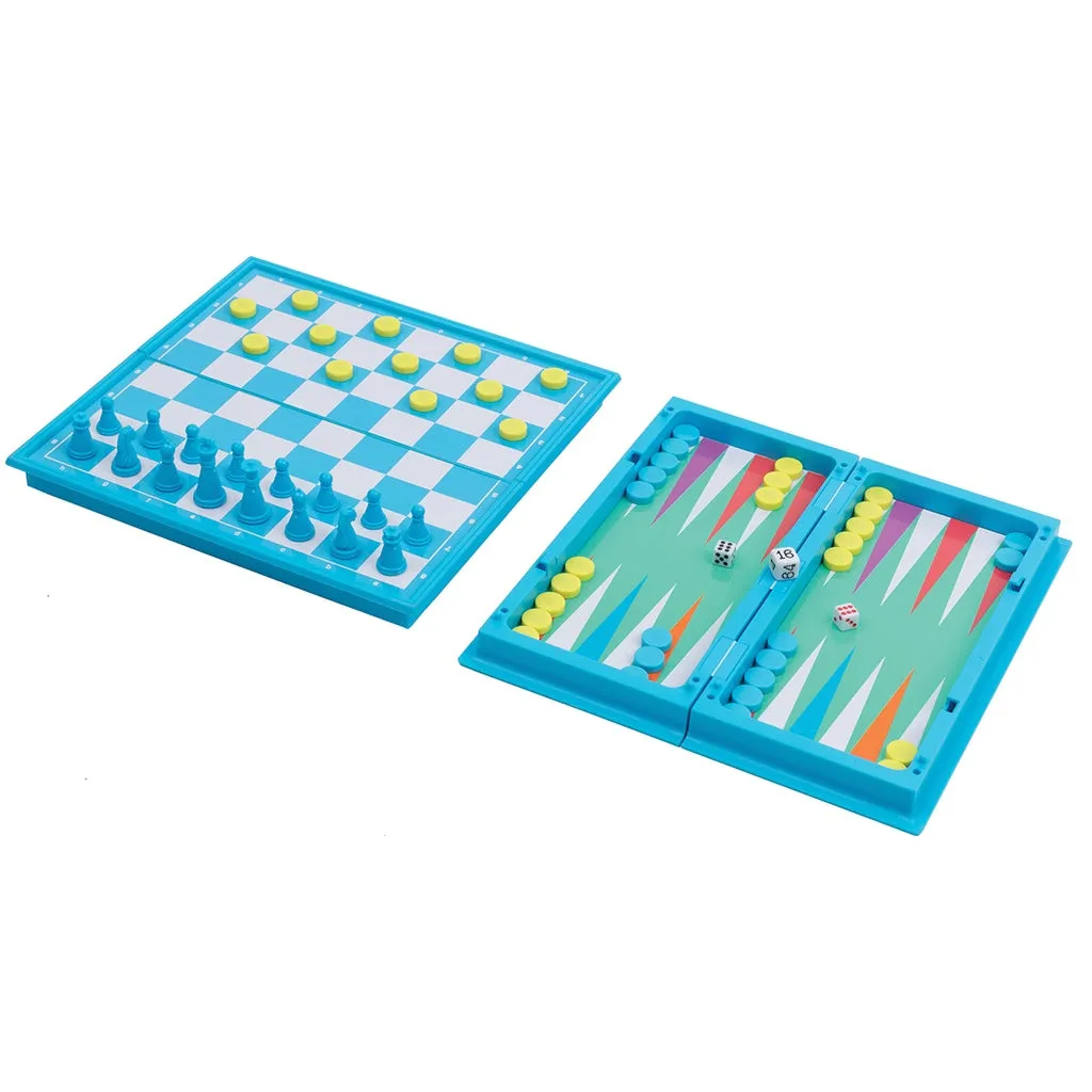 IScream 3-in-1 Chess, Checkers, and Backgammon Magnetic Set