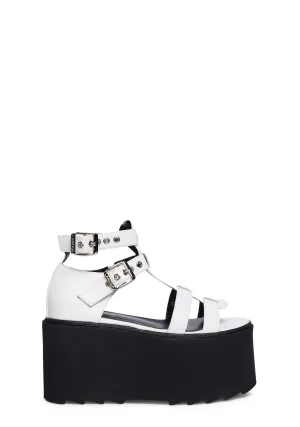 Just Peachy Platform Sandals - White