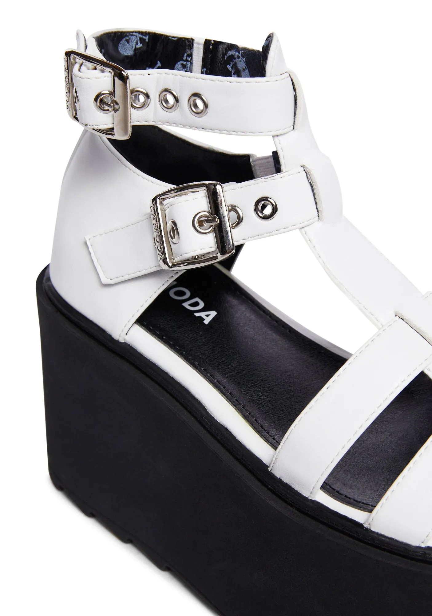 Just Peachy Platform Sandals - White