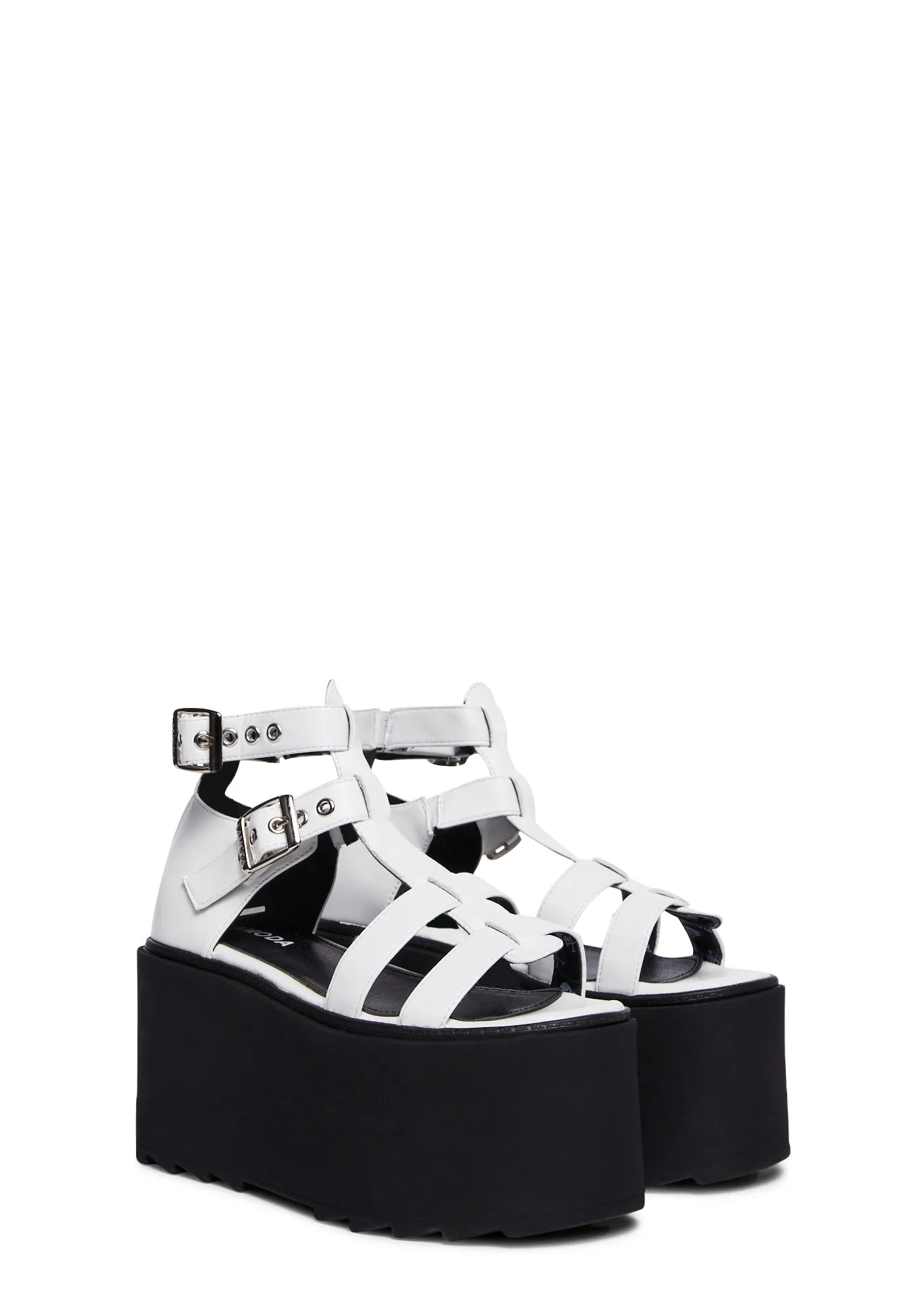 Just Peachy Platform Sandals - White