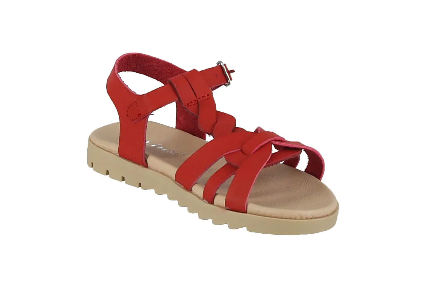 KID'S SHOES RED PU LEATHER SANDALS OLIVIA-02K