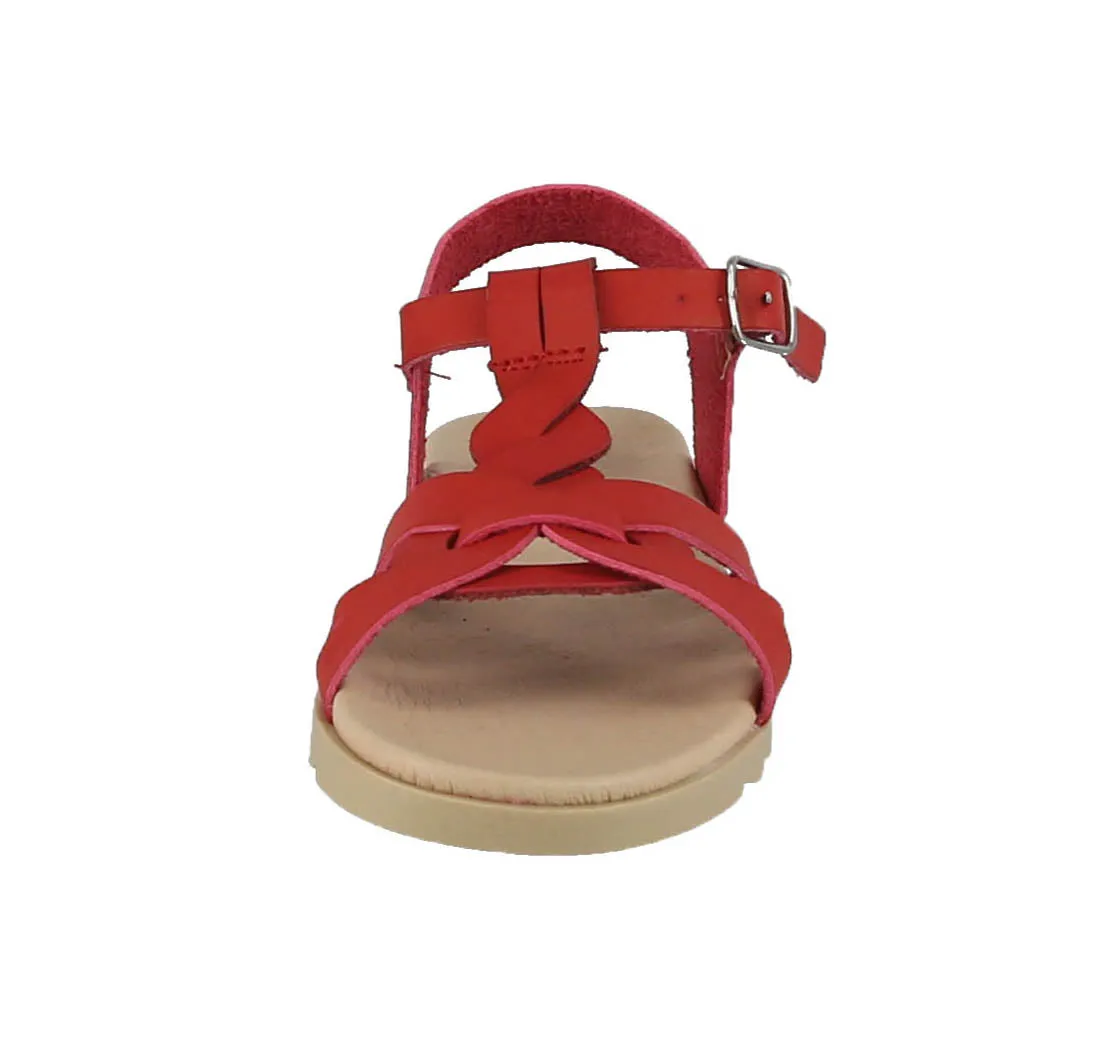 KID'S SHOES RED PU LEATHER SANDALS OLIVIA-02K