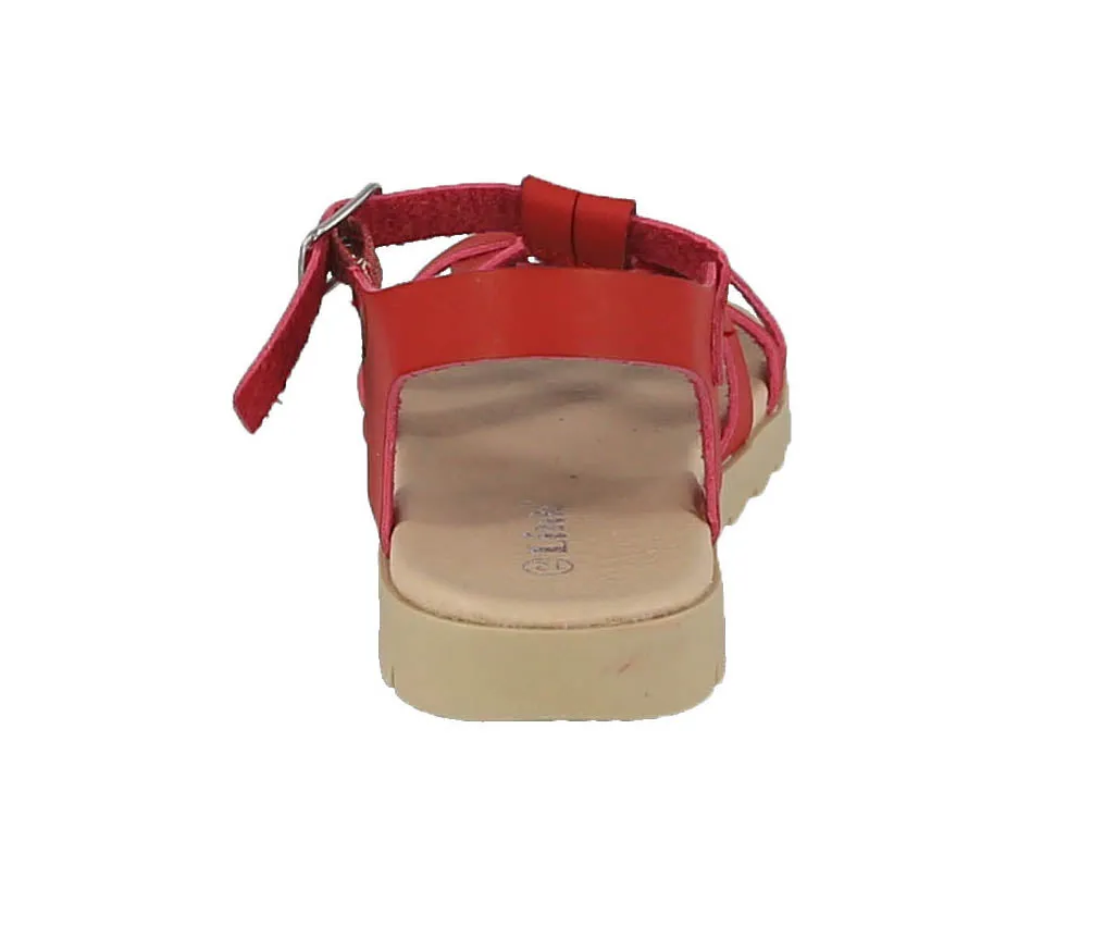 KID'S SHOES RED PU LEATHER SANDALS OLIVIA-02K